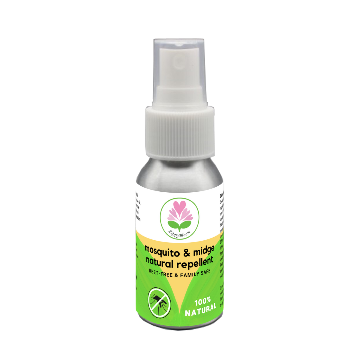 ZippyBloom Mosquito & Midge Natural Repellent(PlantBased, No Deet, Al