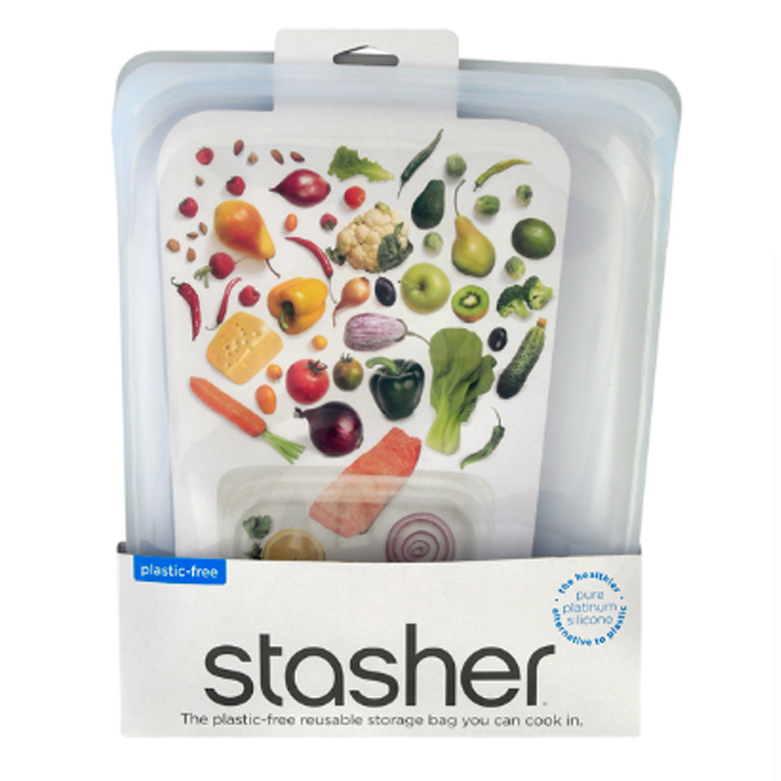【美國Stasher】取代塑膠袋，健康又環保的透明食品級矽膠密封袋 - 大尺寸