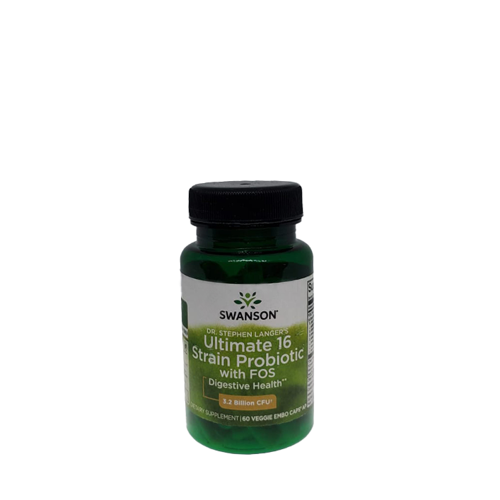Swanson Dr Stephen Langer's Ultimate 16 Strain Probiotic 3 Billn CFU FOS 60 Capsules